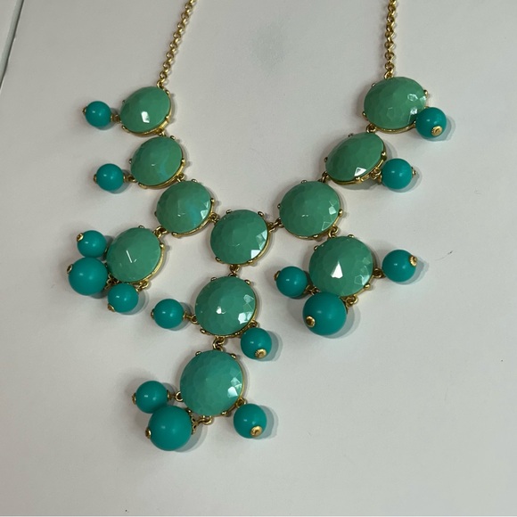 J. Crew Mint Green and Turquoise Blue Bubble Statement Necklace - Picture 6 of 8